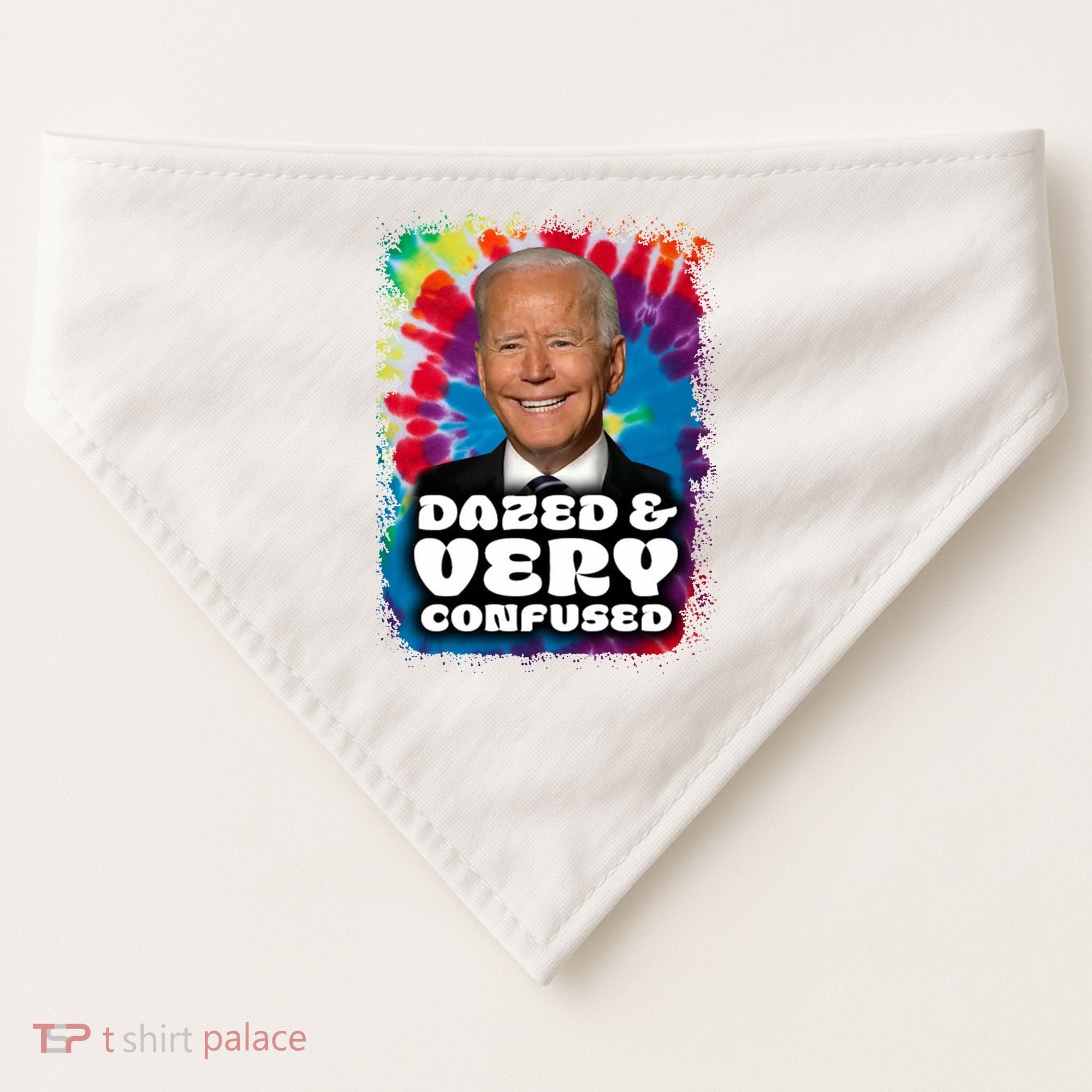 Dazed And Very Confused Joe Biden Hippie USA-Made Doggie Bandana