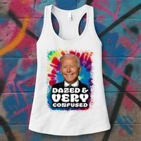 Dazed And Very Confused Joe Biden Hippie Women's Tank Top thumb 3