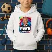 Dazed And Very Confused Joe Biden Hippie Kids Hoodie thumb 2