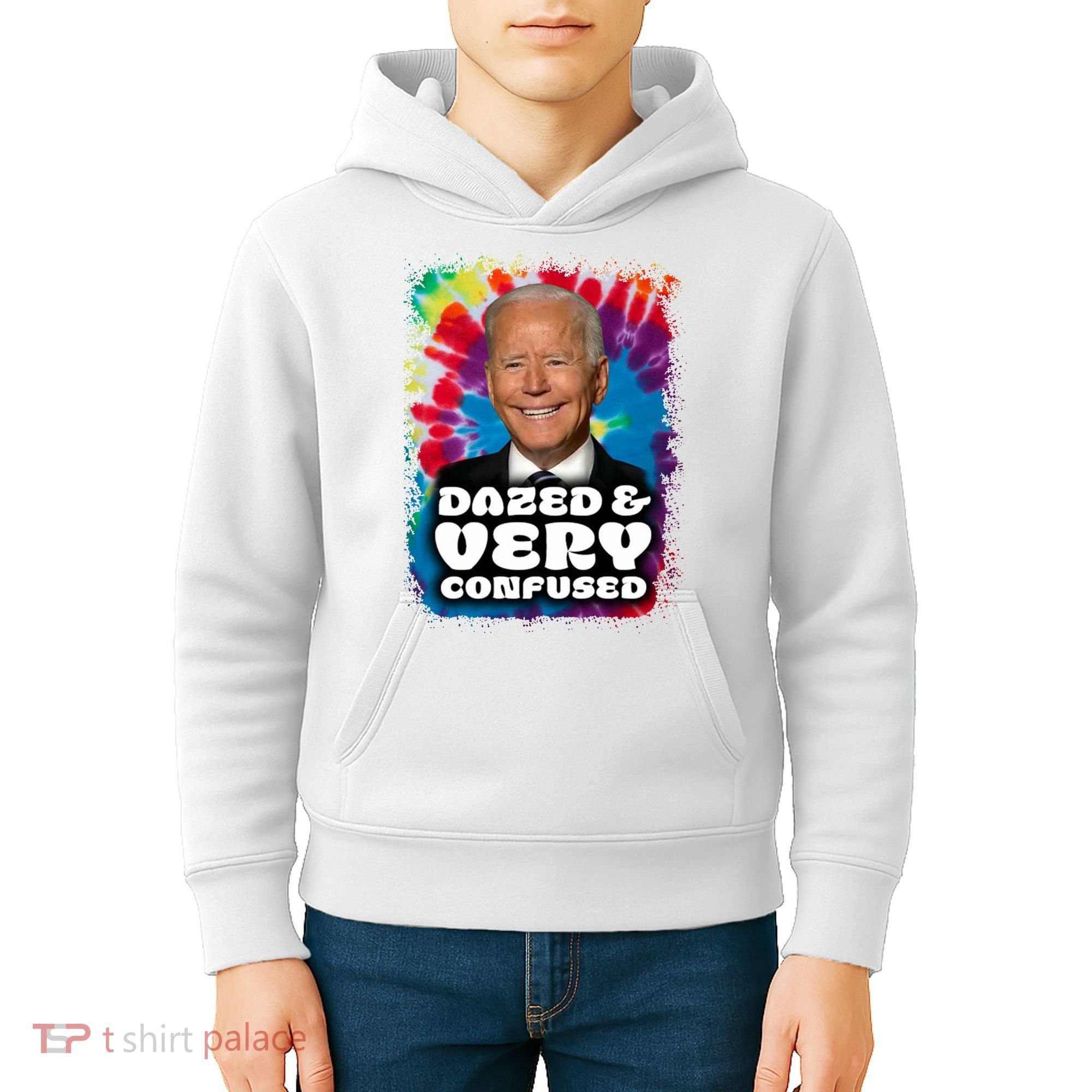 Dazed And Very Confused Joe Biden Hippie Kids Hoodie