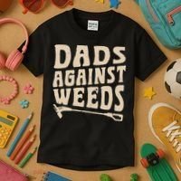 Dads Against Weeds Weed Cutter Weed Whacker Dad Kids T-Shirt thumb 3