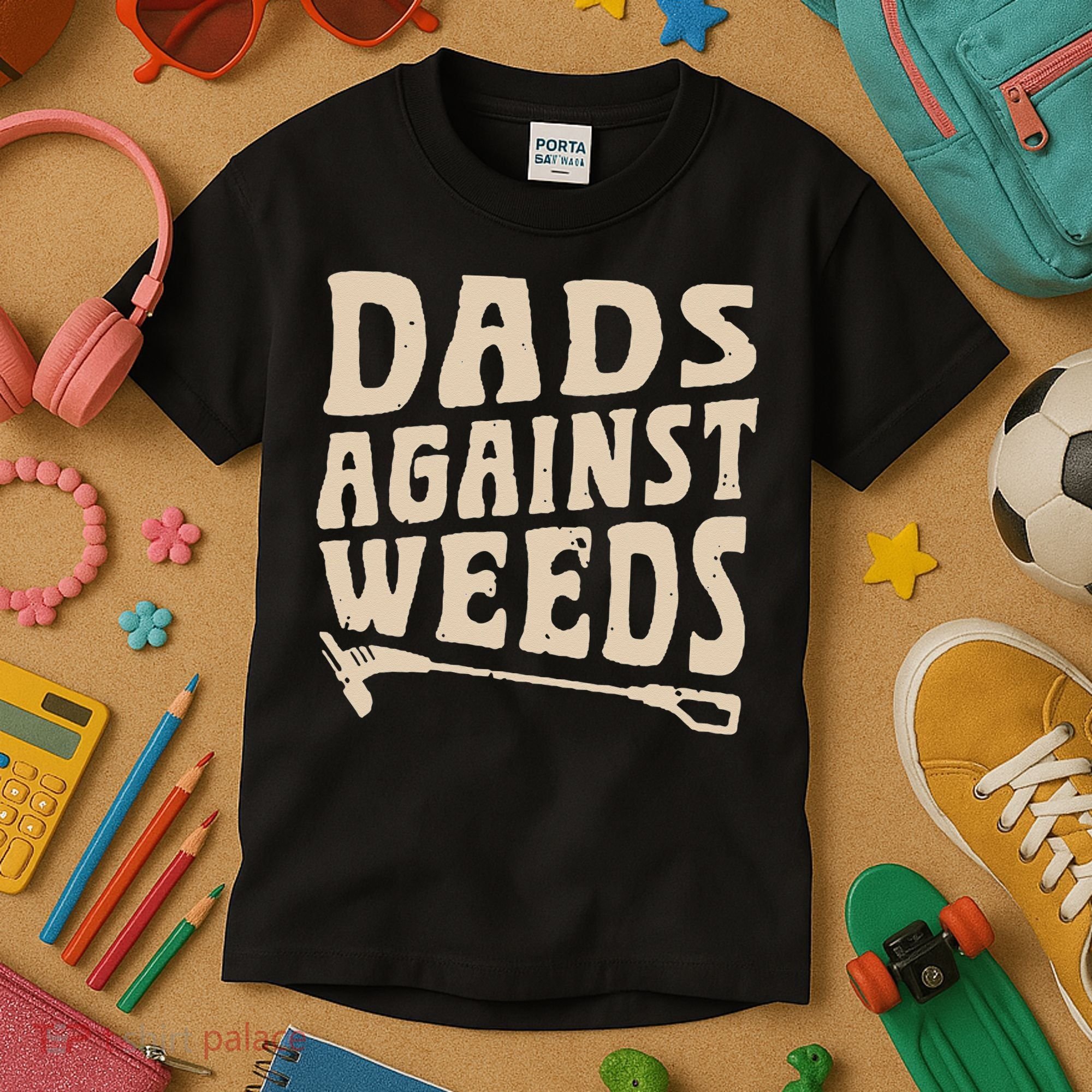 Dads Against Weeds Weed Cutter Weed Whacker Dad Kids T-Shirt