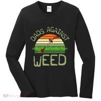 Dads Against Weed Funny Gardening Lawn Mowing FatherS Day Women's Long Sleeve Shirt thumb 0