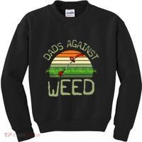 Dads Against Weed Funny Gardening Lawn Mowing FatherS Day Kids Sweatshirt thumb 0