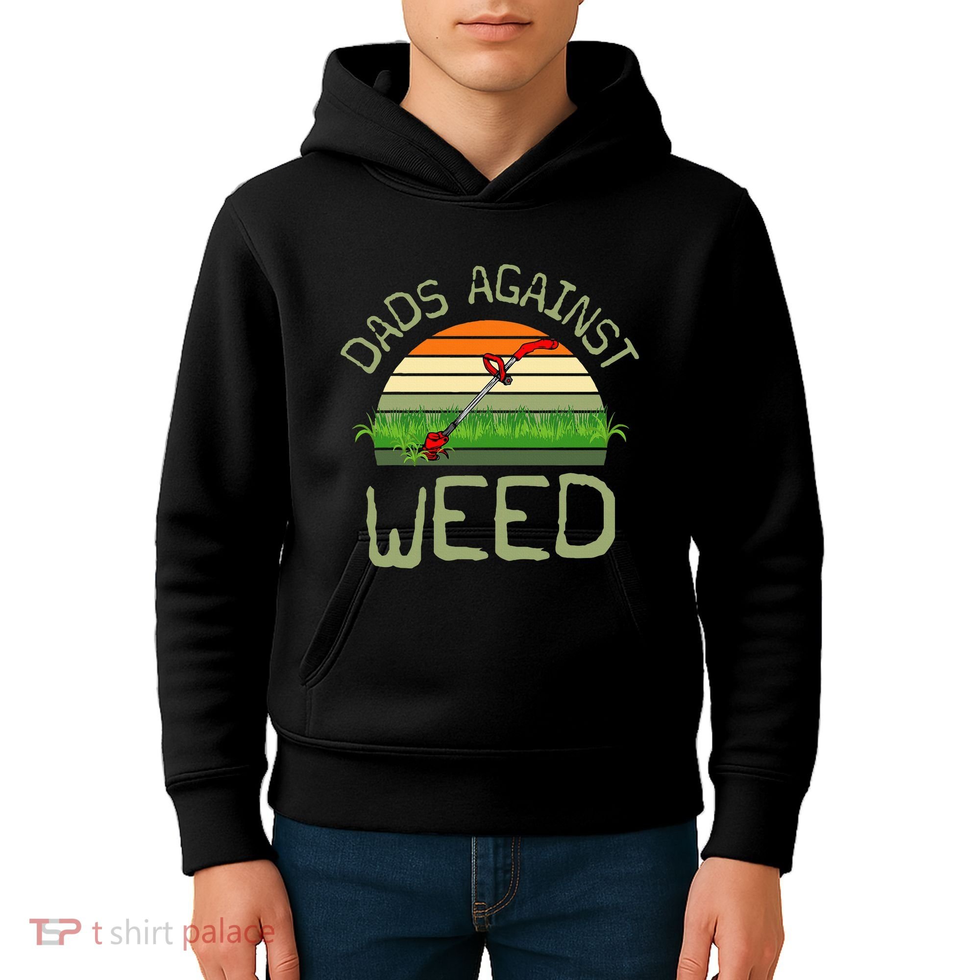 Dads Against Weed Funny Gardening Lawn Mowing FatherS Day Kids Hoodie