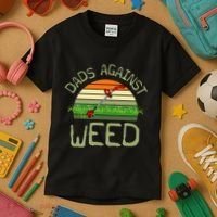 Dads Against Weed Funny Gardening Lawn Mowing FatherS Day Kids T-Shirt thumb 3