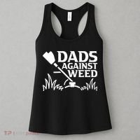 Dads Against Weed | Gardening Dad Joke Lawn Mowing Funny Dad Women's Tank Top thumb 3