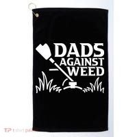 Dads Against Weed | Gardening Dad Joke Lawn Mowing Funny Dad Golf Towel thumb 0