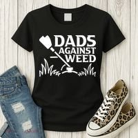 Dads Against Weed | Gardening Dad Joke Lawn Mowing Funny Dad Women's T-Shirt thumb 3