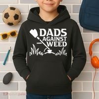 Dads Against Weed | Gardening Dad Joke Lawn Mowing Funny Dad Kids Hoodie thumb 2