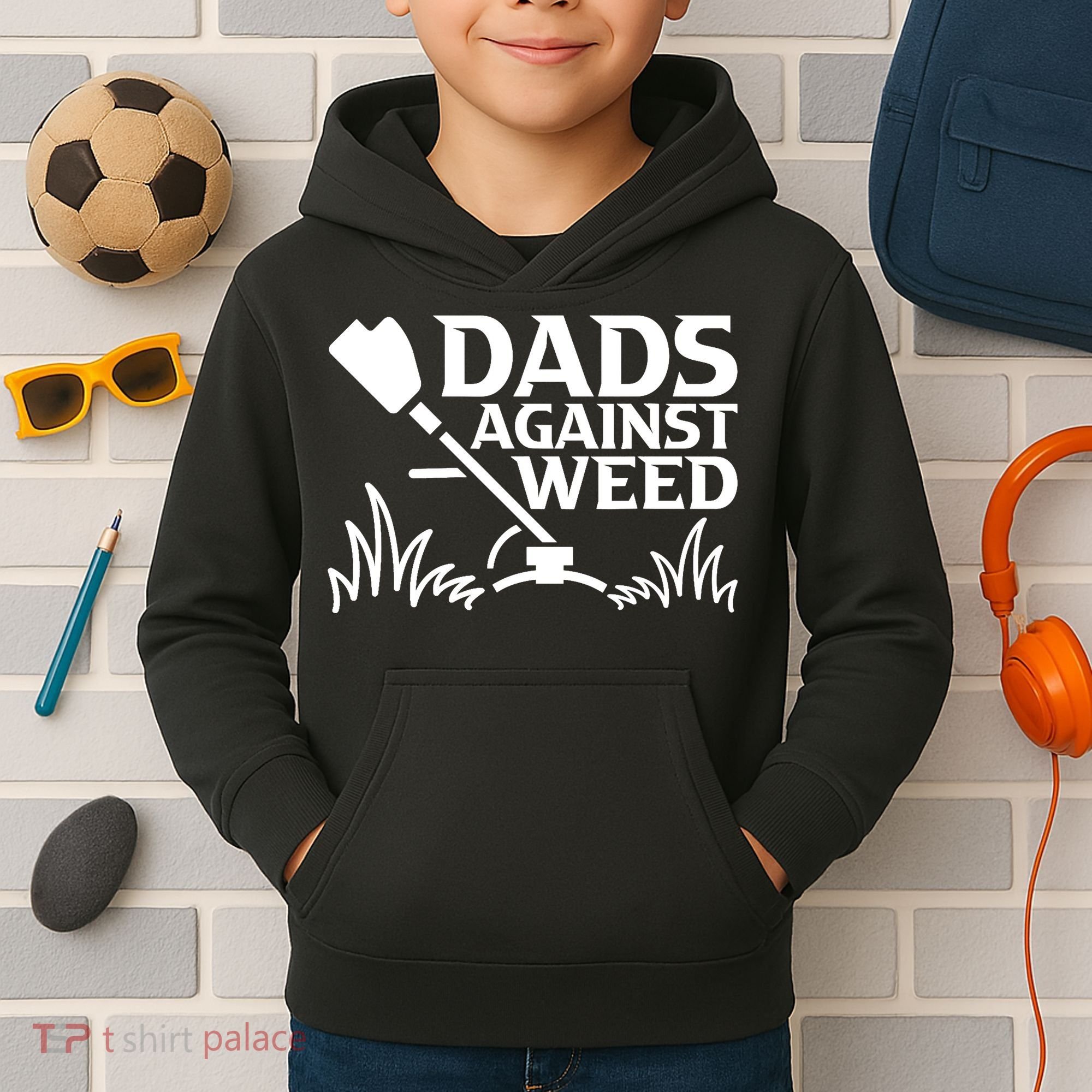 Dads Against Weed | Gardening Dad Joke Lawn Mowing Funny Dad Kids Hoodie