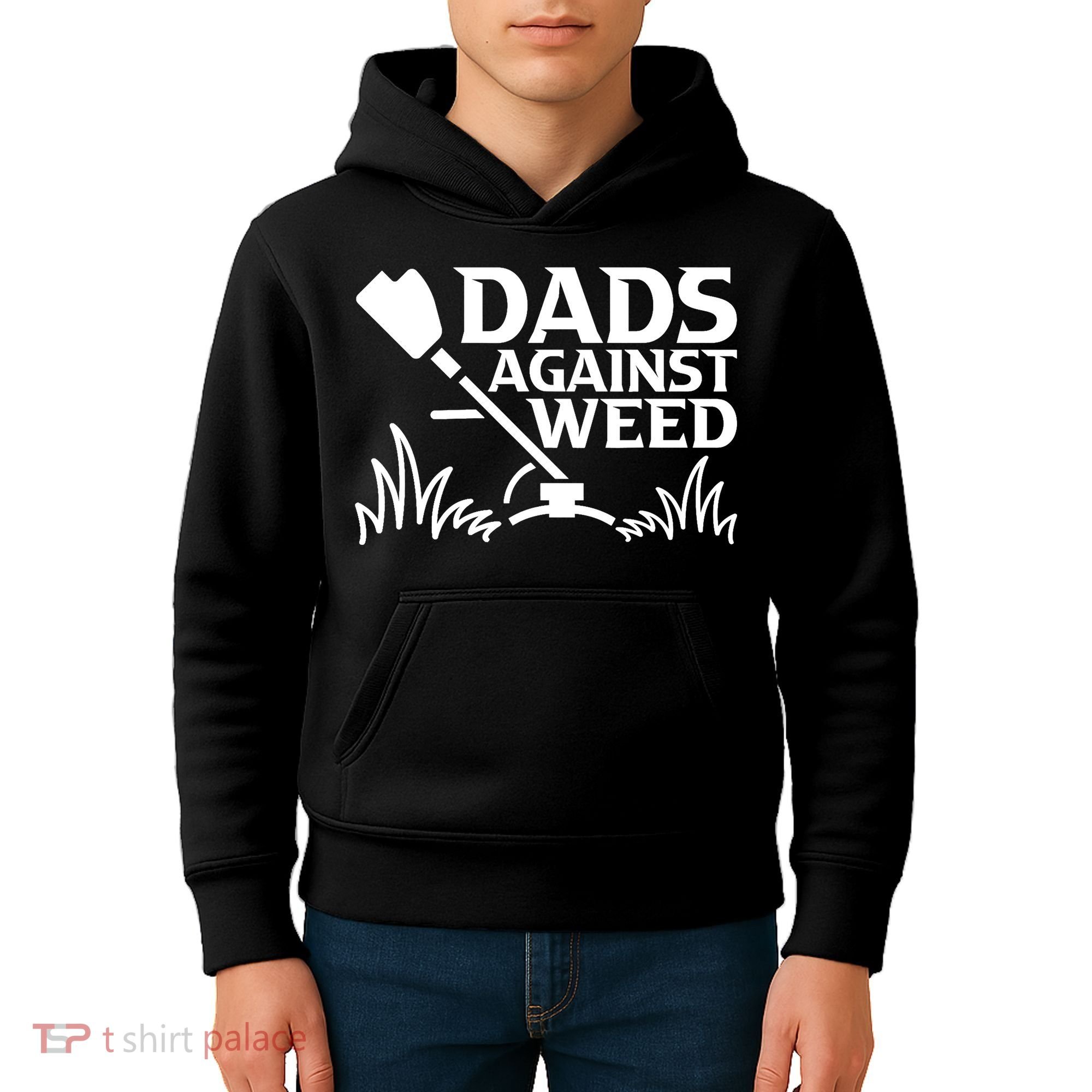 Dads Against Weed | Gardening Dad Joke Lawn Mowing Funny Dad Kids Hoodie