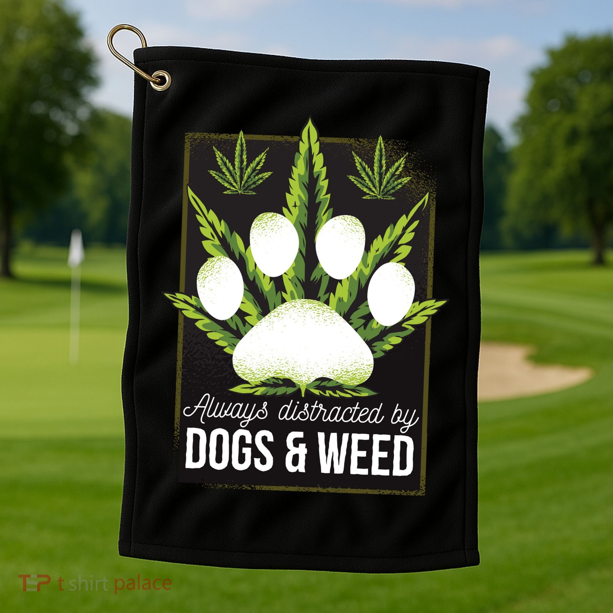 Dogs And Weed Golf Towel