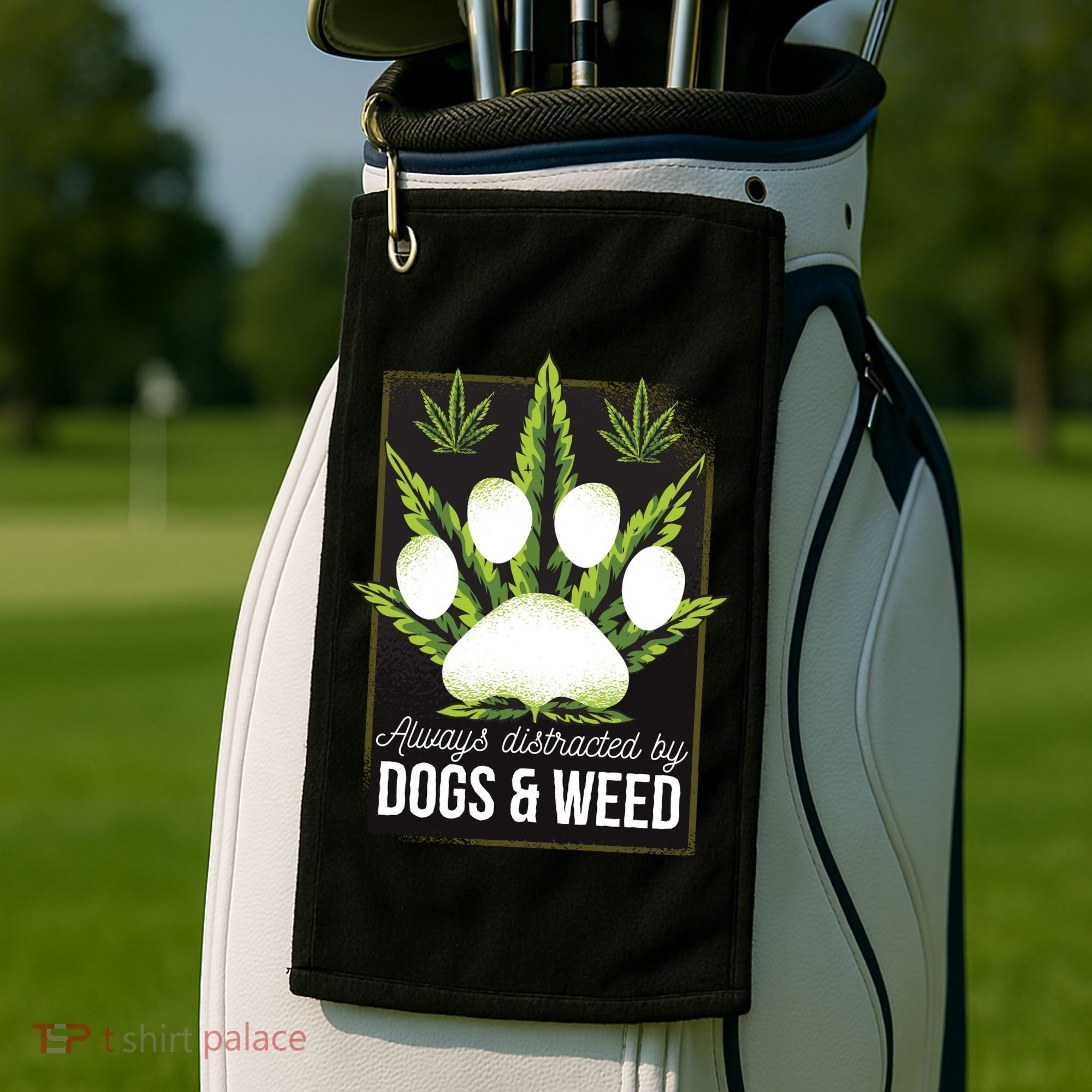 Dogs And Weed Golf Towel