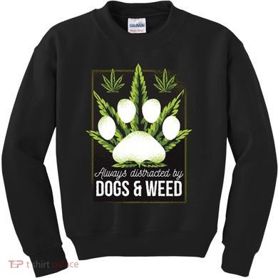 Dogs And Weed Kids Sweatshirt