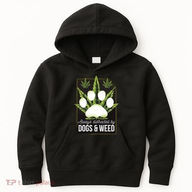 Dogs And Weed Kids Hoodie