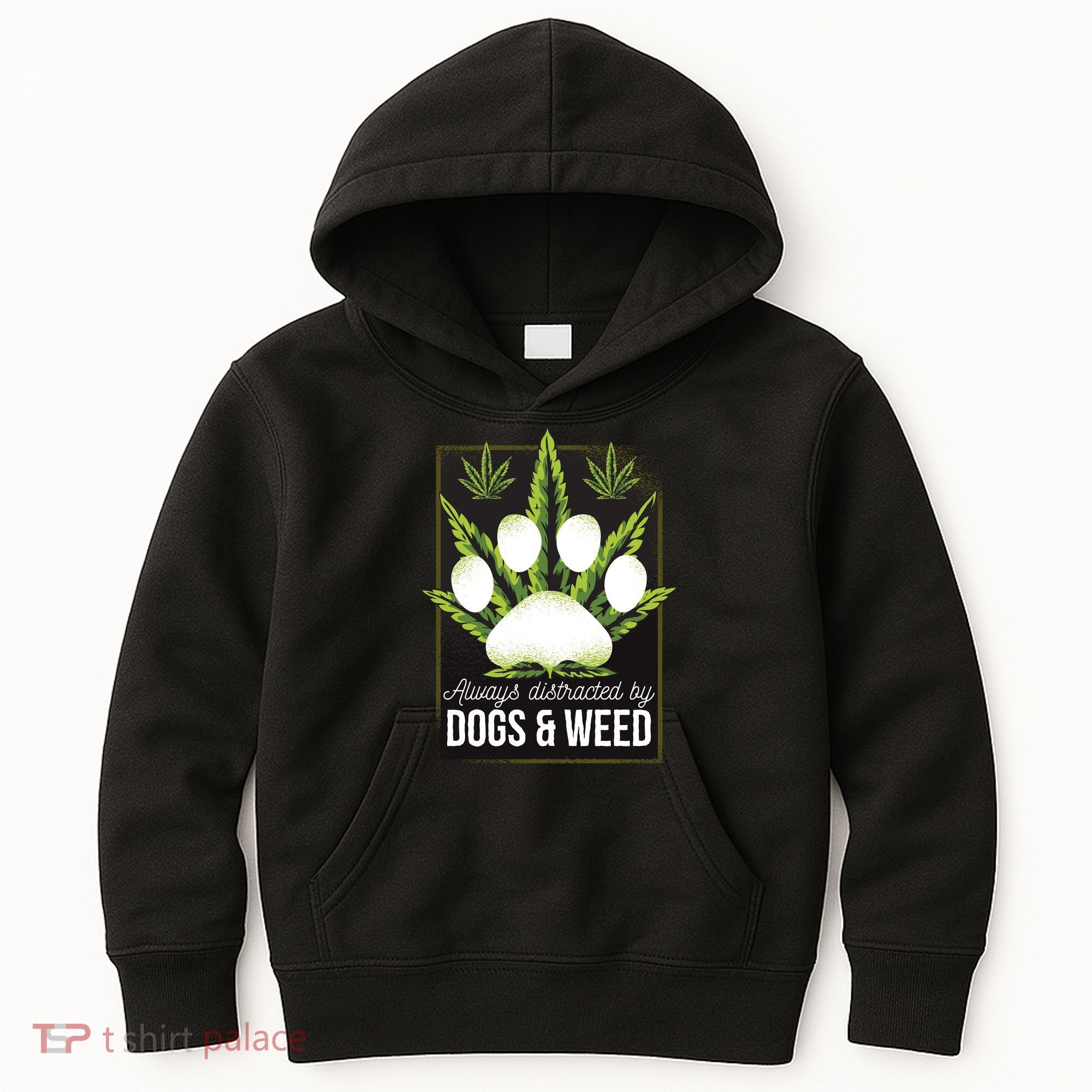 Dogs And Weed Kids Hoodie