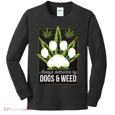 Dogs And Weed Kids Long Sleeve Shirt