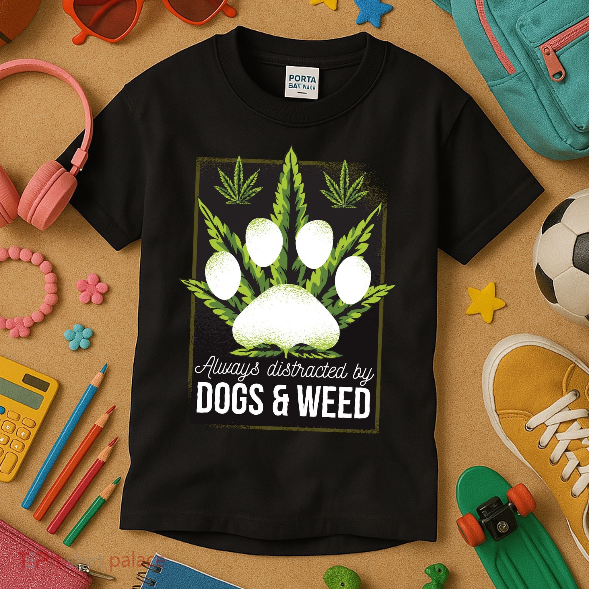 Dogs And Weed Kids T-Shirt