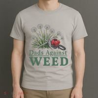 Dads Against Weed Funny Gardening Lawn Mowing Fathers T-Shirt thumb 3