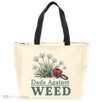 Dads Against Weed Funny Gardening Lawn Mowing Fathers Tote Bag thumb 0