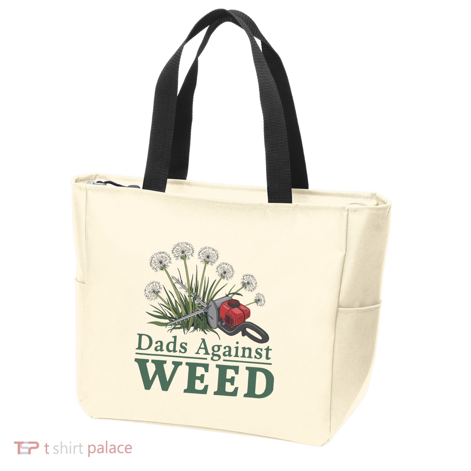 Dads Against Weed Funny Gardening Lawn Mowing Fathers Tote Bag