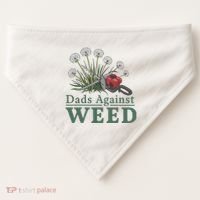 Dads Against Weed Funny Gardening Lawn Mowing Fathers USA-Made Doggie Bandana thumb 0