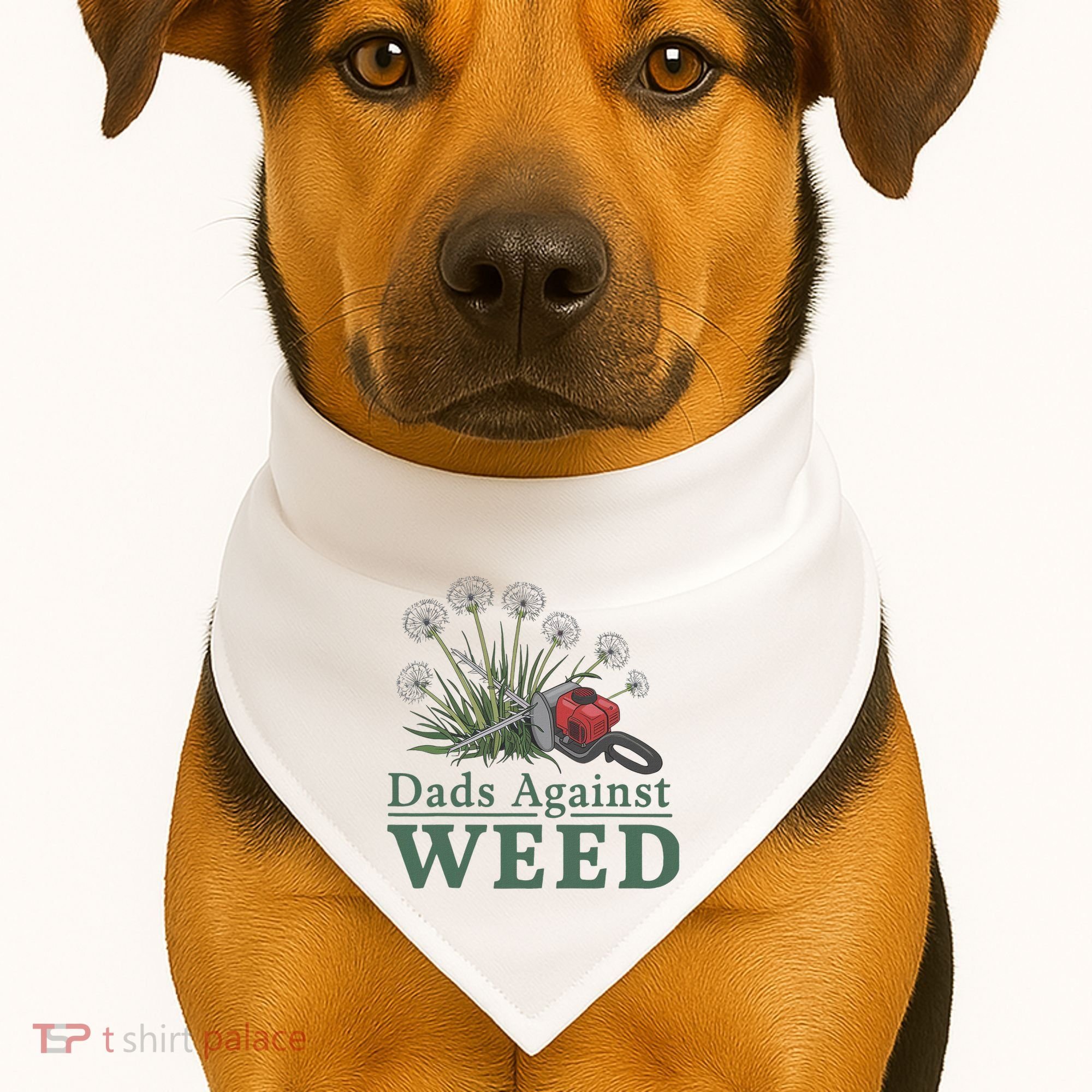 Dads Against Weed Funny Gardening Lawn Mowing Fathers USA-Made Doggie Bandana