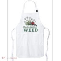 Dads Against Weed Funny Gardening Lawn Mowing Fathers Apron thumb 0