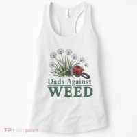 Dads Against Weed Funny Gardening Lawn Mowing Fathers Women's Tank Top thumb 0