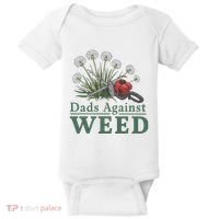 Dads Against Weed Funny Gardening Lawn Mowing Fathers Baby Bodysuit thumb 0