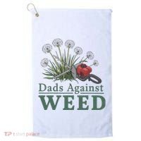 Dads Against Weed Funny Gardening Lawn Mowing Fathers Golf Towel thumb 0