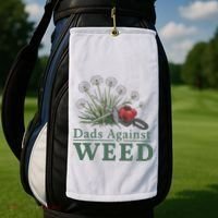 Dads Against Weed Funny Gardening Lawn Mowing Fathers Golf Towel thumb 2