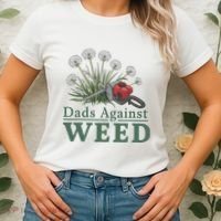 Dads Against Weed Funny Gardening Lawn Mowing Fathers Women's T-Shirt thumb 2