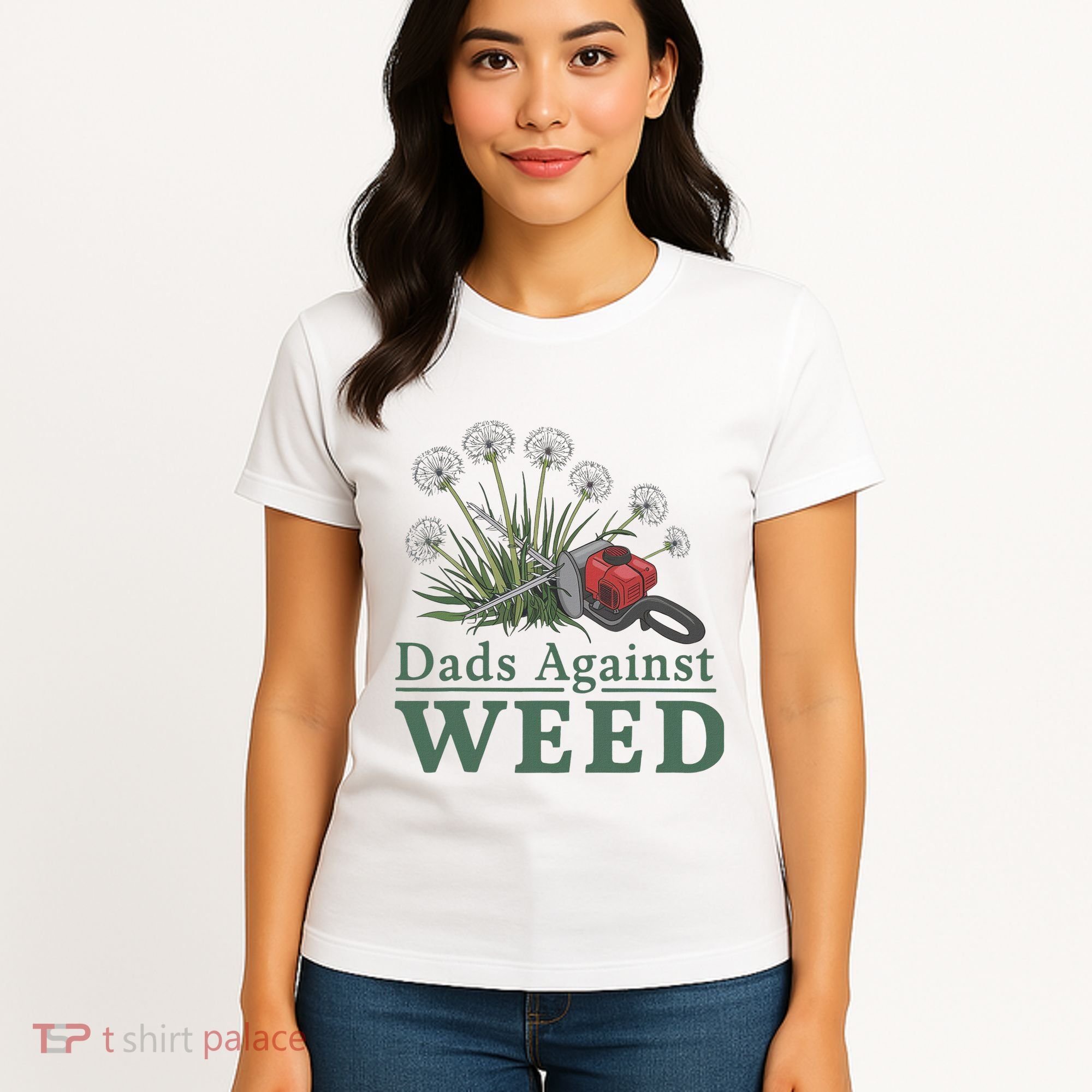 Dads Against Weed Funny Gardening Lawn Mowing Fathers Women's T-Shirt