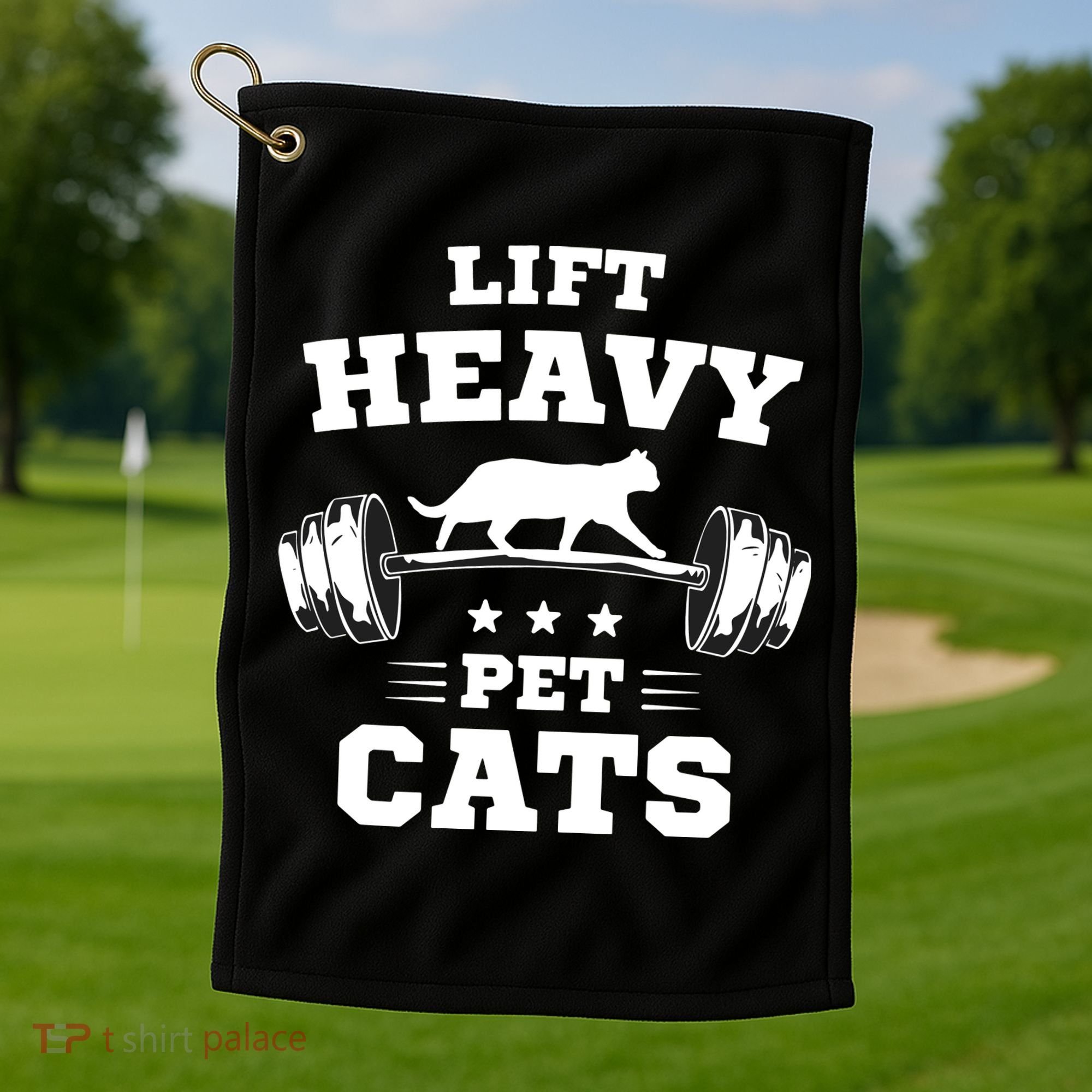 Deadlifts And Weights Or Gym For Lift Heavy. Pet Cats. Golf Towel