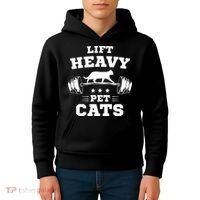 Deadlifts And Weights Or Gym For Lift Heavy. Pet Cats. Kids Hoodie thumb 4