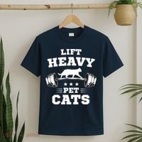 Deadlifts And Weights Or Gym For Lift Heavy. Pet Cats. Premium T-Shirt thumb 2