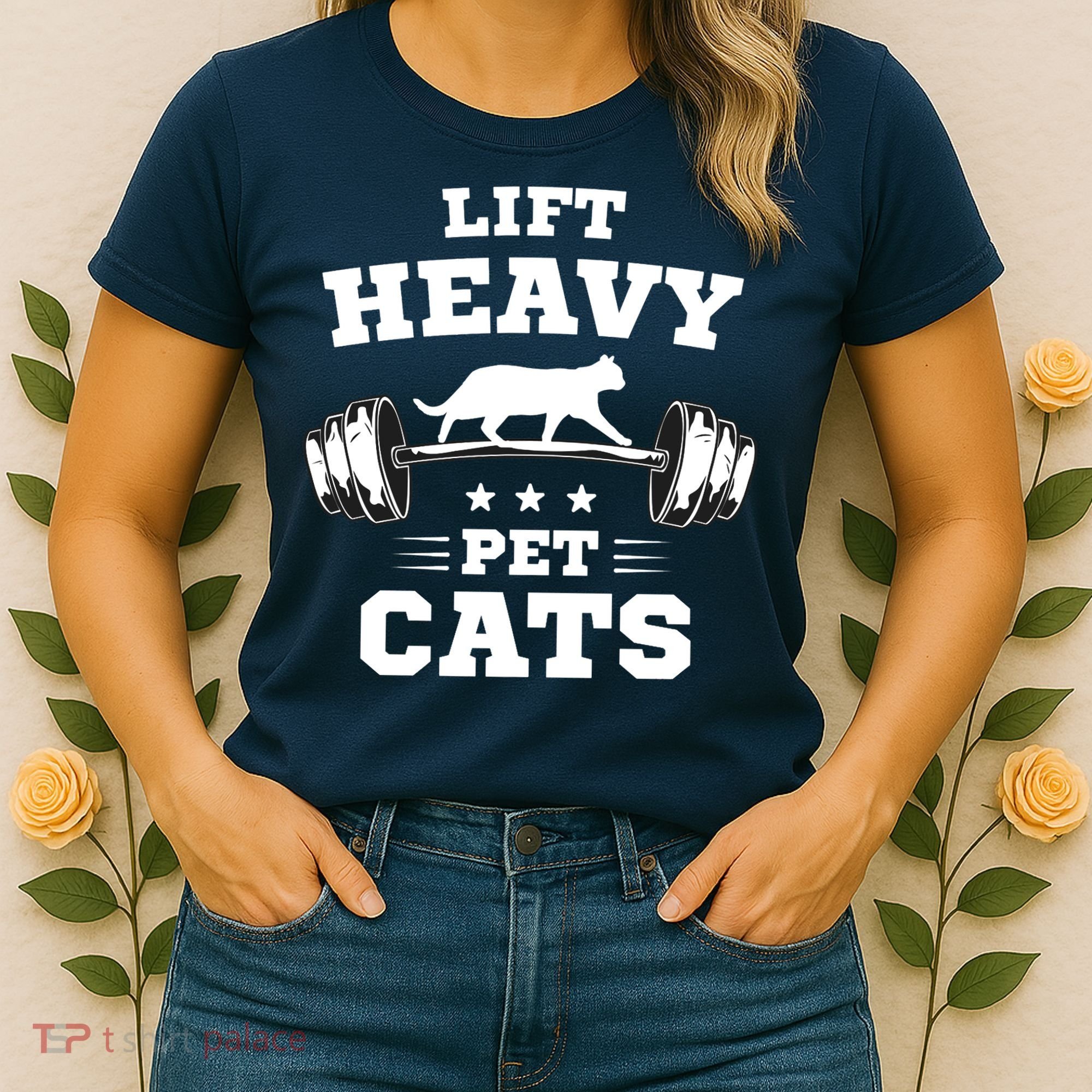 Deadlifts And Weights Or Gym For Lift Heavy. Pet Cats. Premium Women's T-Shirt