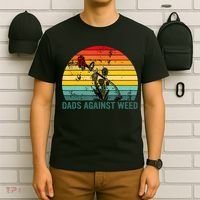 Dads Against Weed Funny Gardening Lawn Mowing Fathers T-Shirt thumb 6