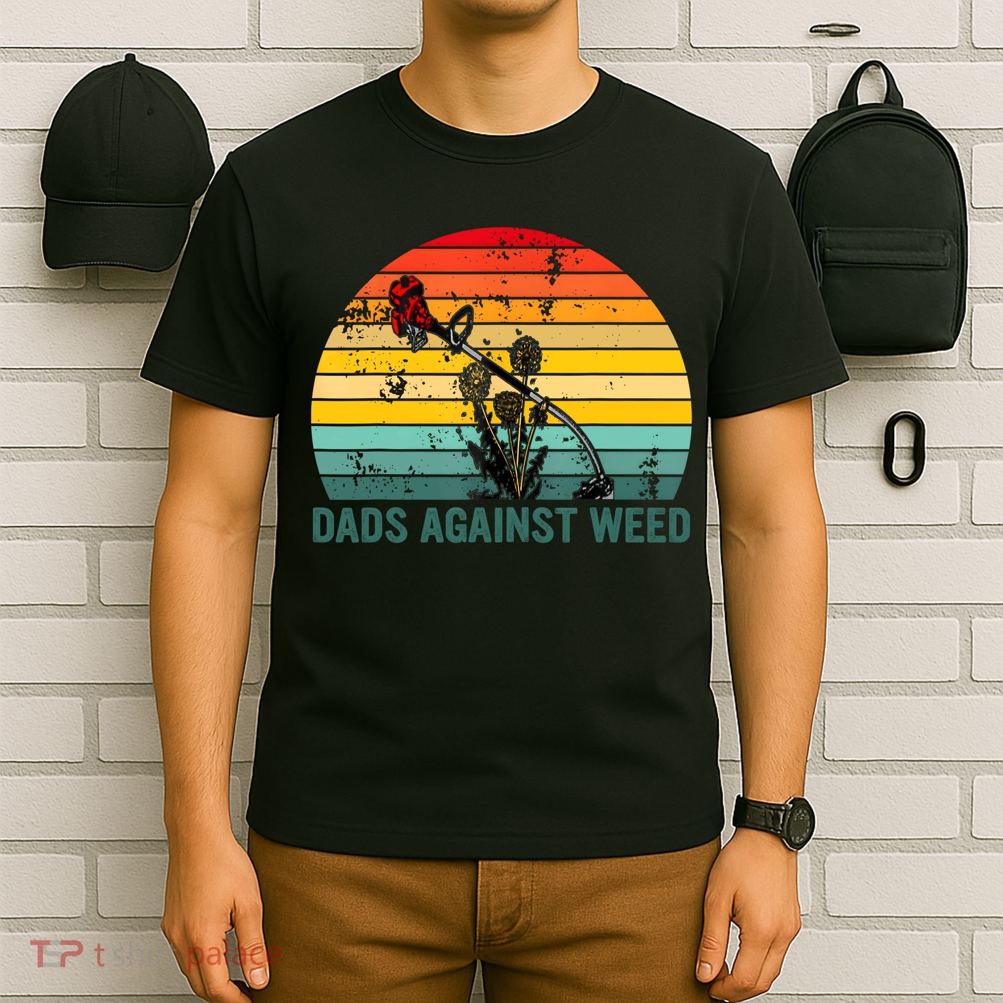 Dads Against Weed Funny Gardening Lawn Mowing Fathers T-Shirt