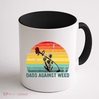 Dads Against Weed Funny Gardening Lawn Mowing Fathers Coffee Mug thumb 1