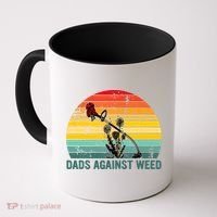 Dads Against Weed Funny Gardening Lawn Mowing Fathers Coffee Mug thumb 0