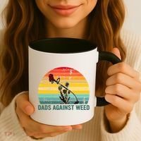 Dads Against Weed Funny Gardening Lawn Mowing Fathers Coffee Mug thumb 3