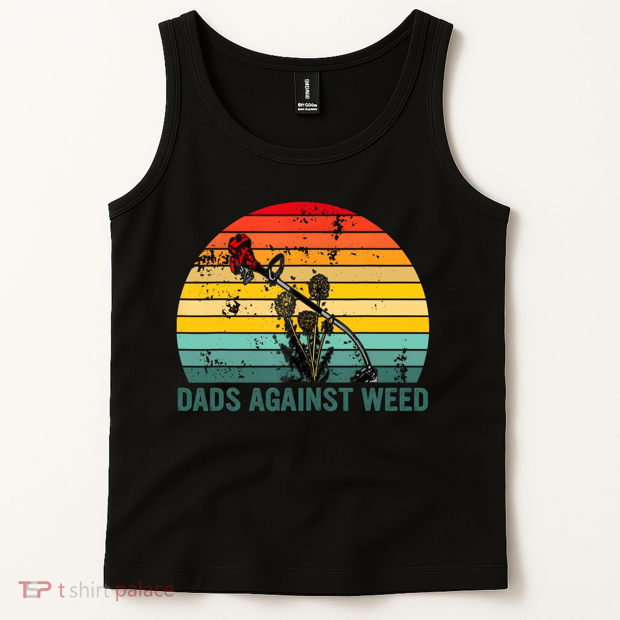 Dads Against Weed Funny Gardening Lawn Mowing Fathers Tank Top