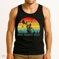 Dads Against Weed Funny Gardening Lawn Mowing Fathers Tank Top thumb 3