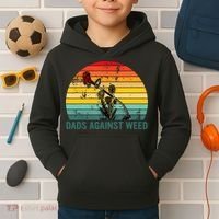 Dads Against Weed Funny Gardening Lawn Mowing Fathers Kids Hoodie thumb 2