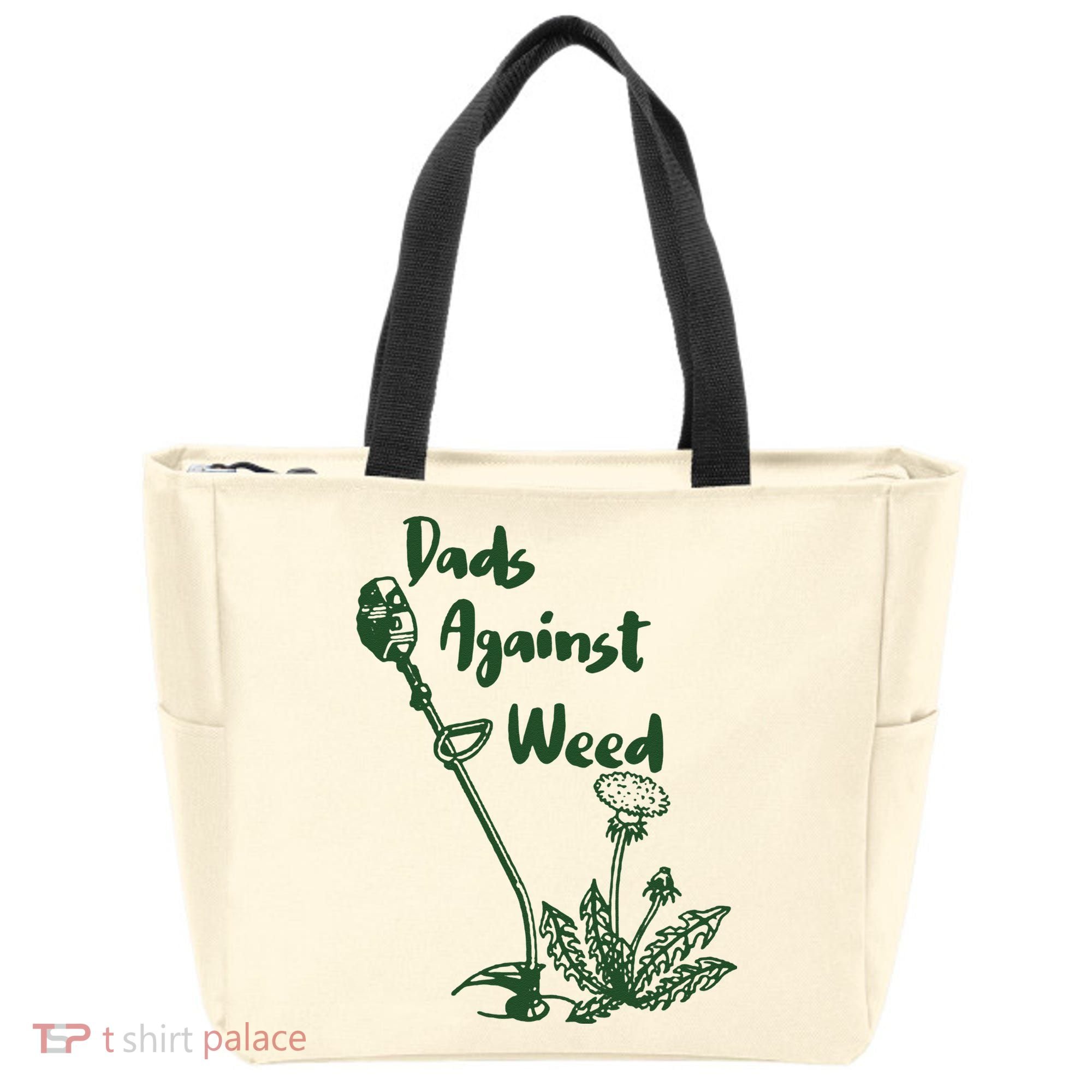 Dads Against Weed Funny Gardening Lawn Mowing Fathers Tote Bag