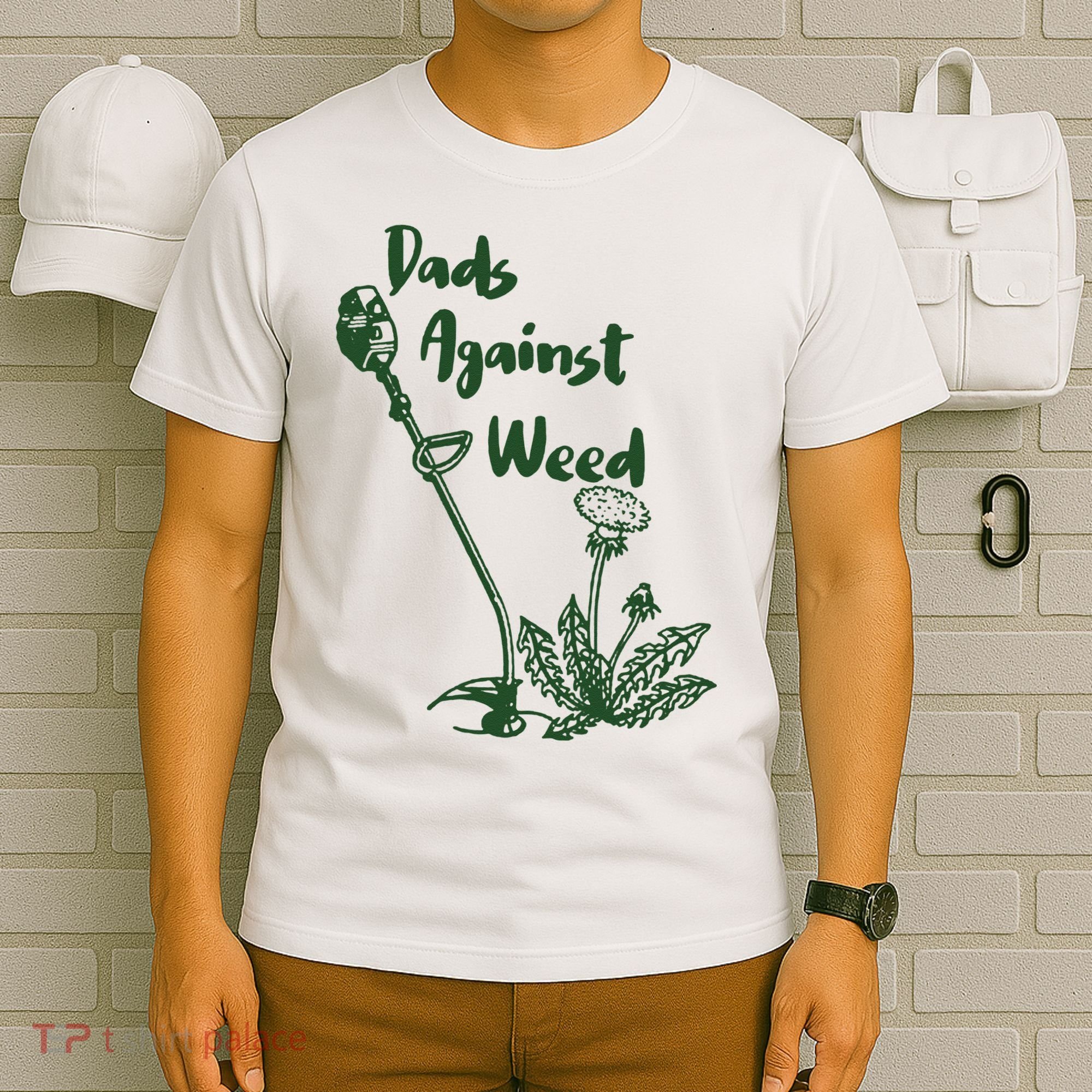 Dads Against Weed Funny Gardening Lawn Mowing Fathers T-Shirt