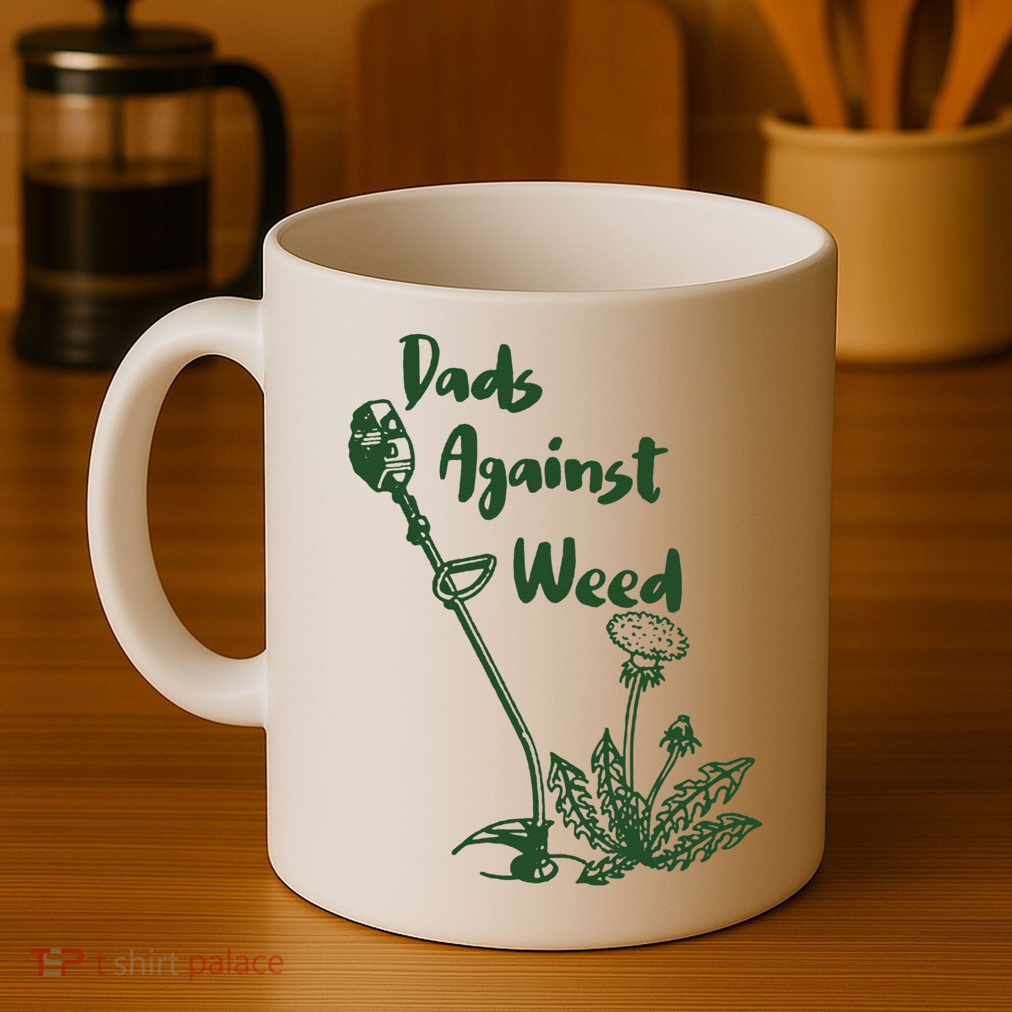Dads Against Weed Funny Gardening Lawn Mowing Fathers Coffee Mug